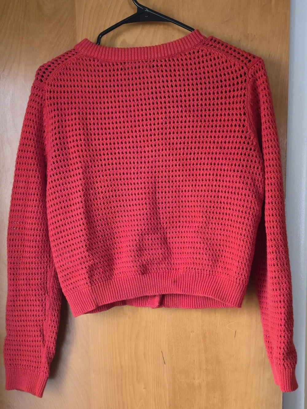 Banana Republic Red Open-Knit Button-Front Cardigan - Picture 2 of 4